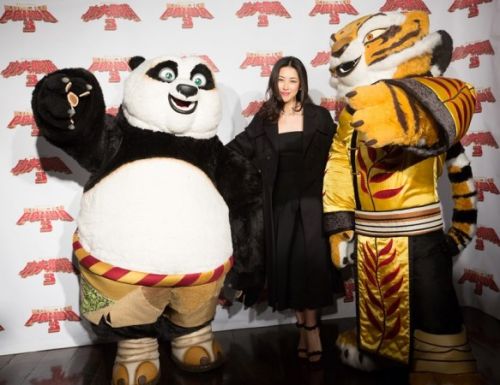 《功夫熊猫3》首映 朱珠黑色蕾丝诠释 性感灵